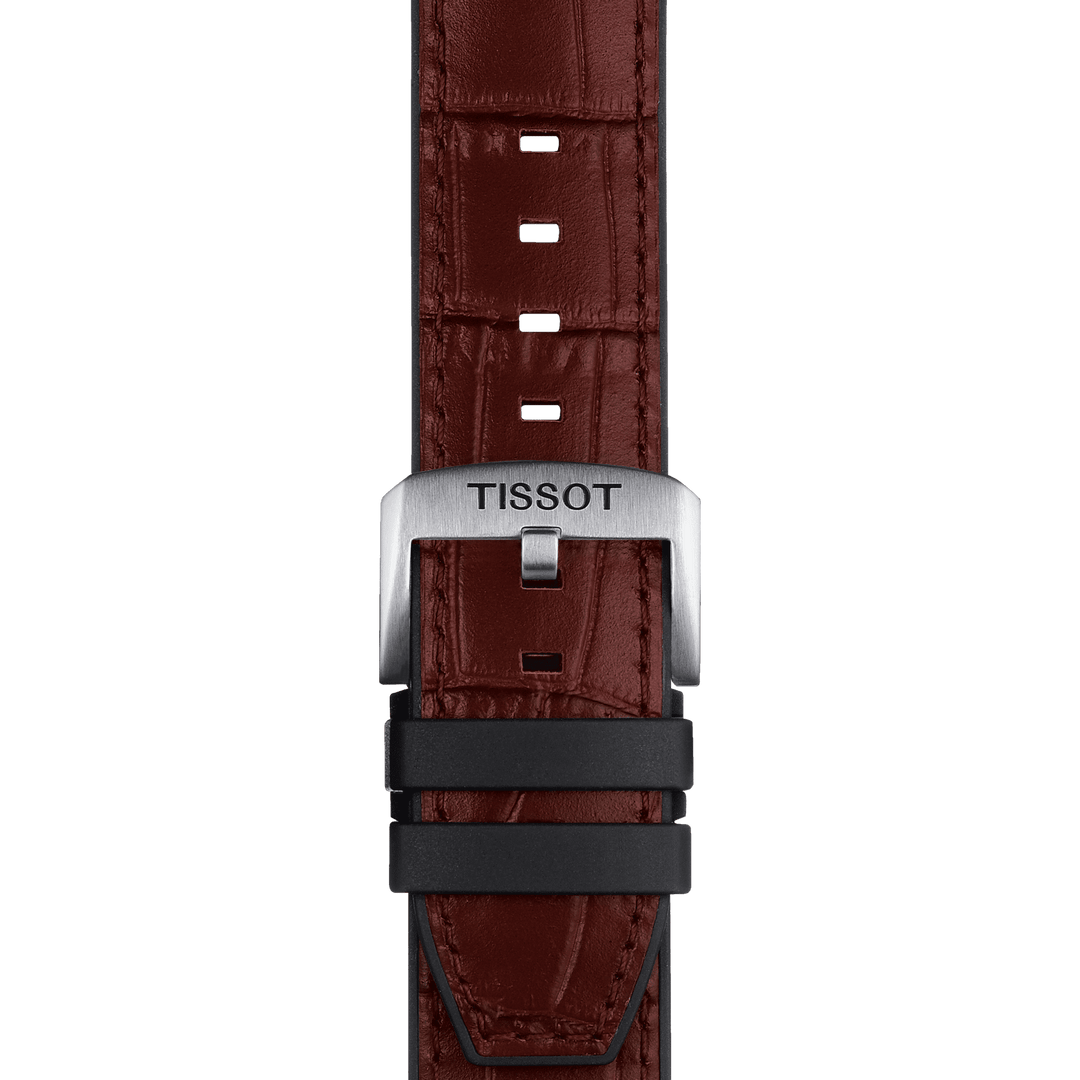 Tissot Official Brown Leather And Rubber Parts Strap Lugs 22 Mm T852.046.767