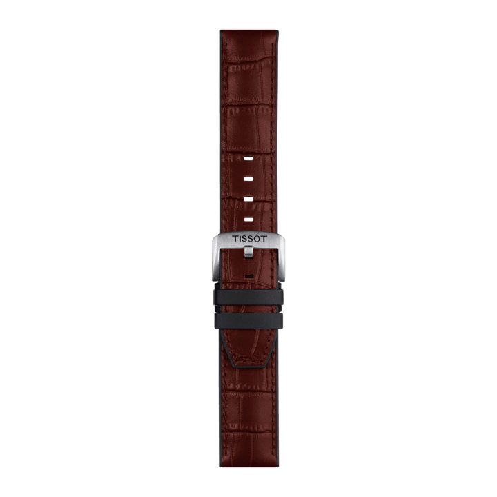 Tissot Official Brown Leather And Rubber Parts Strap Lugs 22 Mm T852.046.767