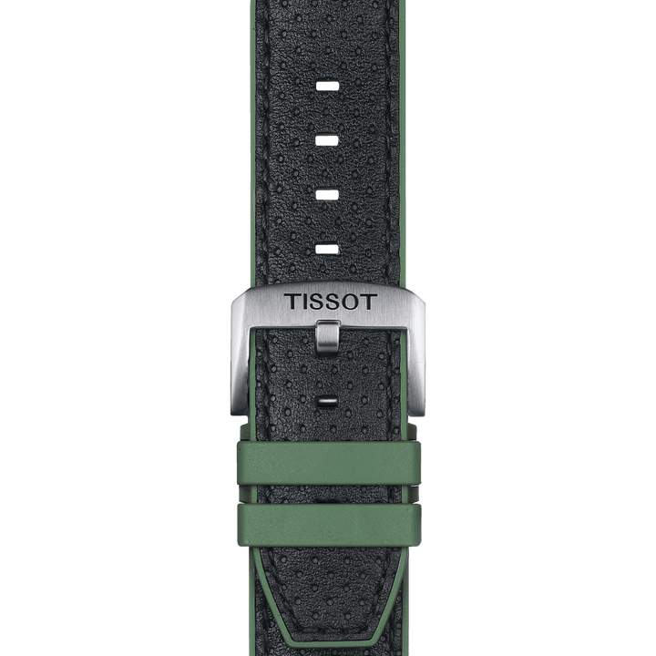 Tissot Official Green Leather And Rubber Strap Lugs 22 Mm T852.046.787