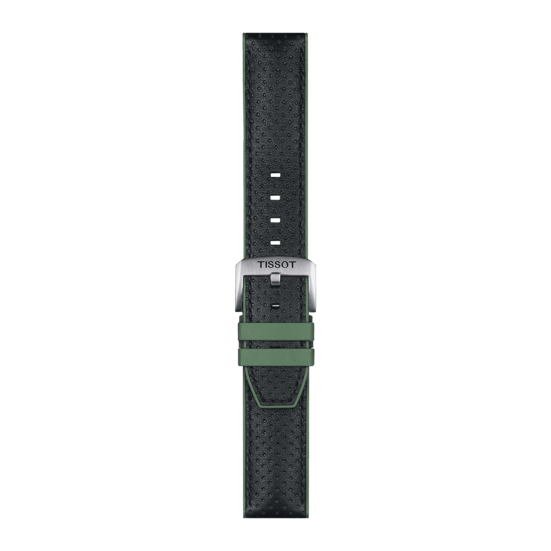 Tissot Official Green Leather And Rubber Strap Lugs 22 Mm T852.046.787