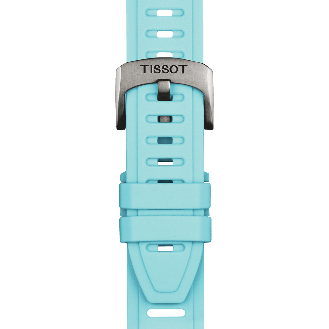 Tissot Official Ice Blue Silicone Strap Lugs 21 Mm XS T852.049.329