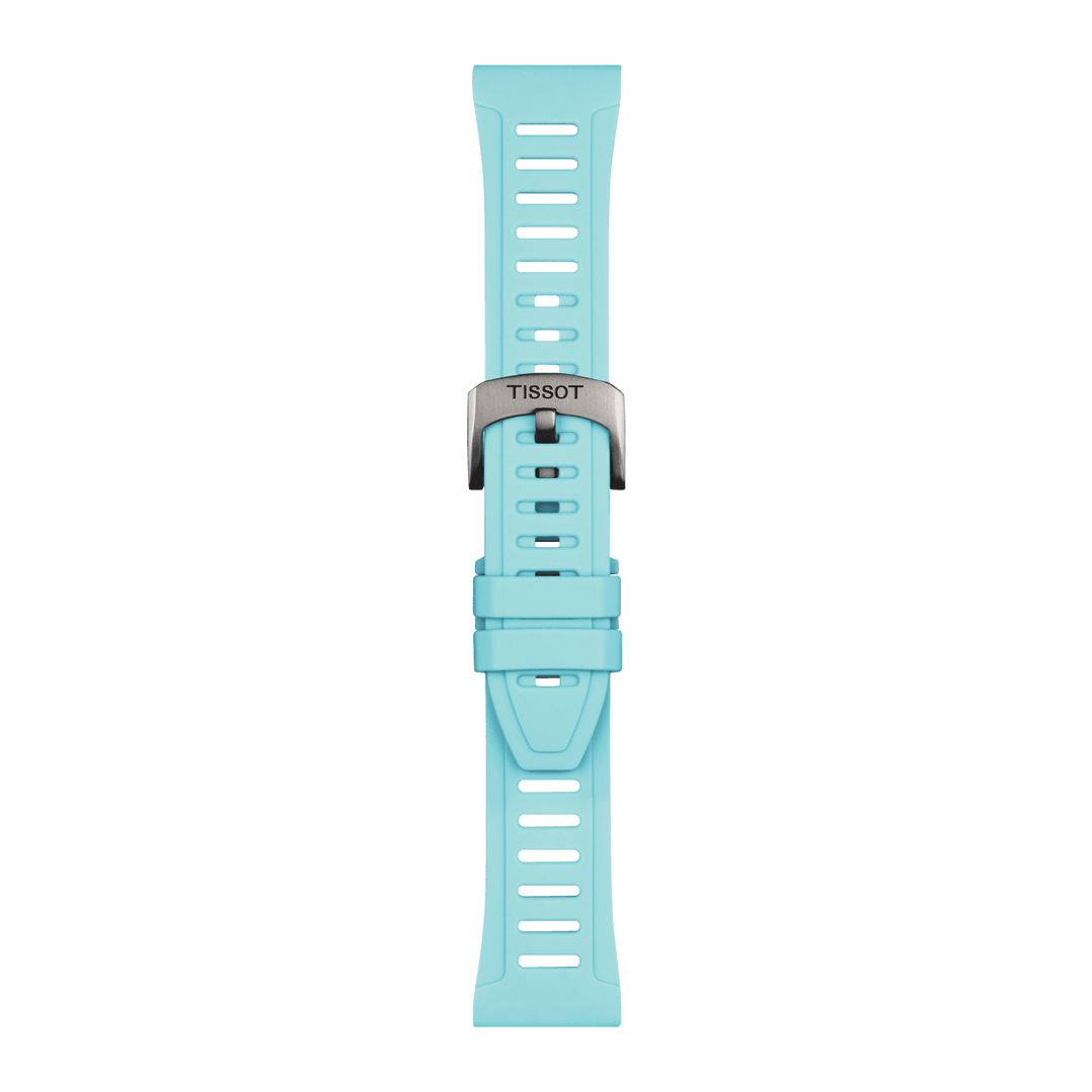 Tissot Official Ice Blue Silicone Strap Lugs 21 Mm XS T852.049.329