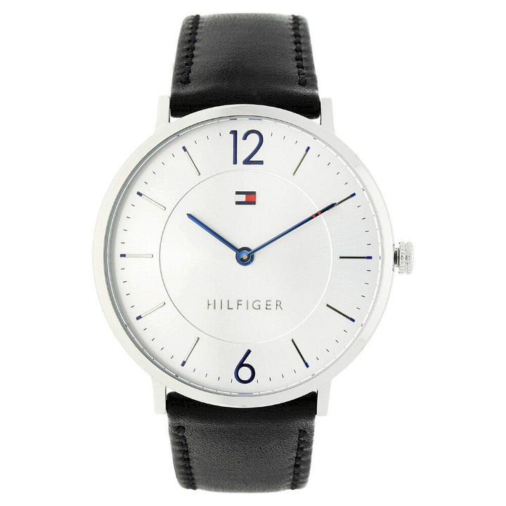 Tommy Hilfiger Quartz Analog Silver Dial Leather Strap Watch for Men-NCTH1710351W
