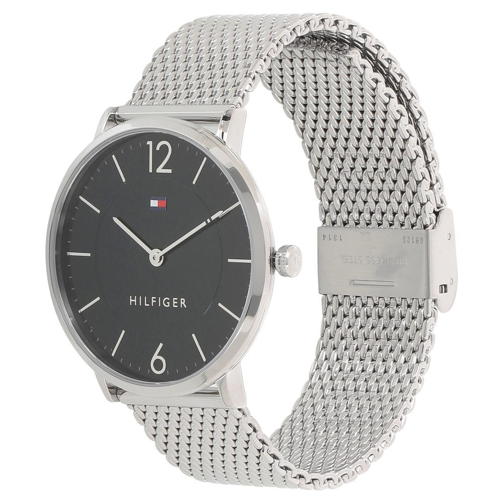 Tommy Hilfiger Quartz Analog Black Dial Stainless Steel Strap Watch for Men-NCTH1710355W