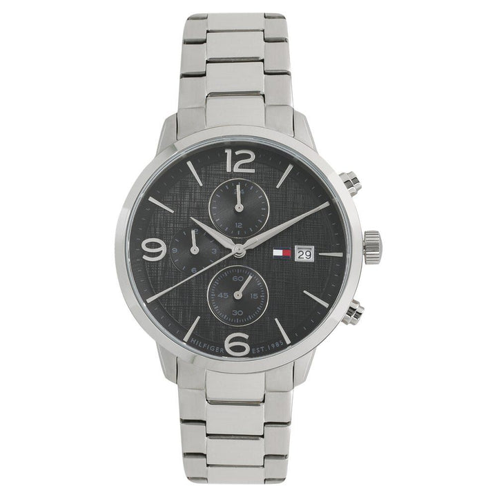 Tommy Hilfiger Quartz Multifunction Black Dial Metal Strap Watch for Men-NCTH1710356W