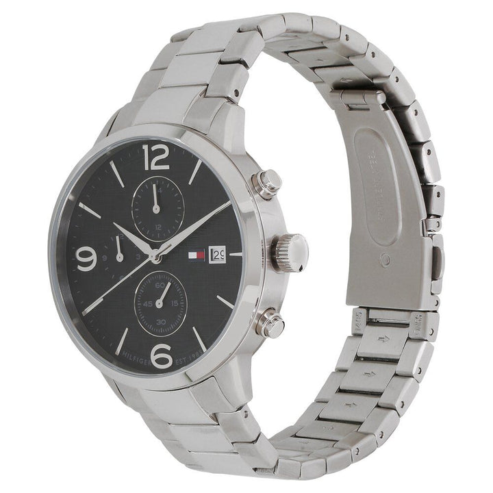 Tommy Hilfiger Quartz Multifunction Black Dial Metal Strap Watch for Men-NCTH1710356W