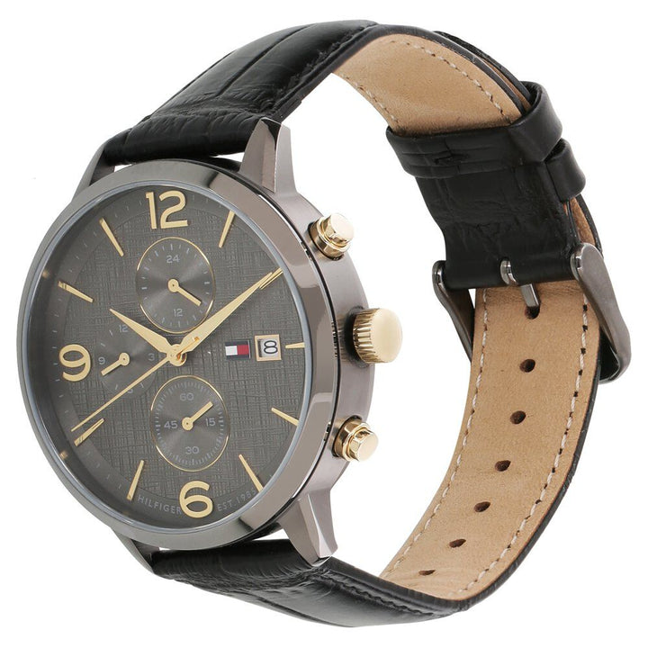 Tommy Hilfiger Quartz Analog Grey Dial Leather Strap Watch for Men-NCTH1710357