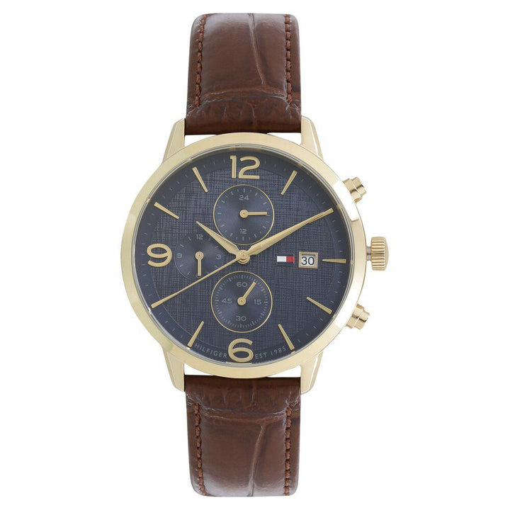 Tommy Hilfiger Quartz Analog Blue Dial Leather Strap Watch for Men-NCTH1710359