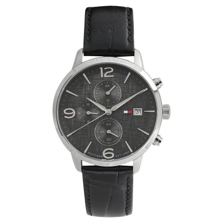 Tommy Hilfiger Quartz Multifunction Grey Dial Leather Strap Watch for Men-NCTH1710361