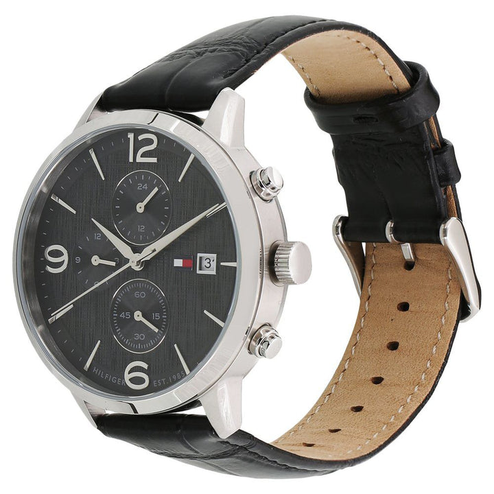 Tommy Hilfiger Quartz Multifunction Grey Dial Leather Strap Watch for Men-NCTH1710361