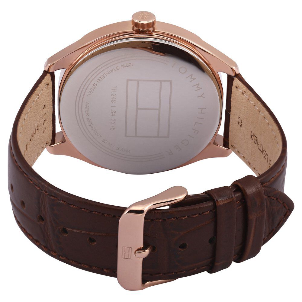 Tommy Hilfiger Quartz Analog with Date Blue Dial Leather Strap Watch for Men-TH1710366W