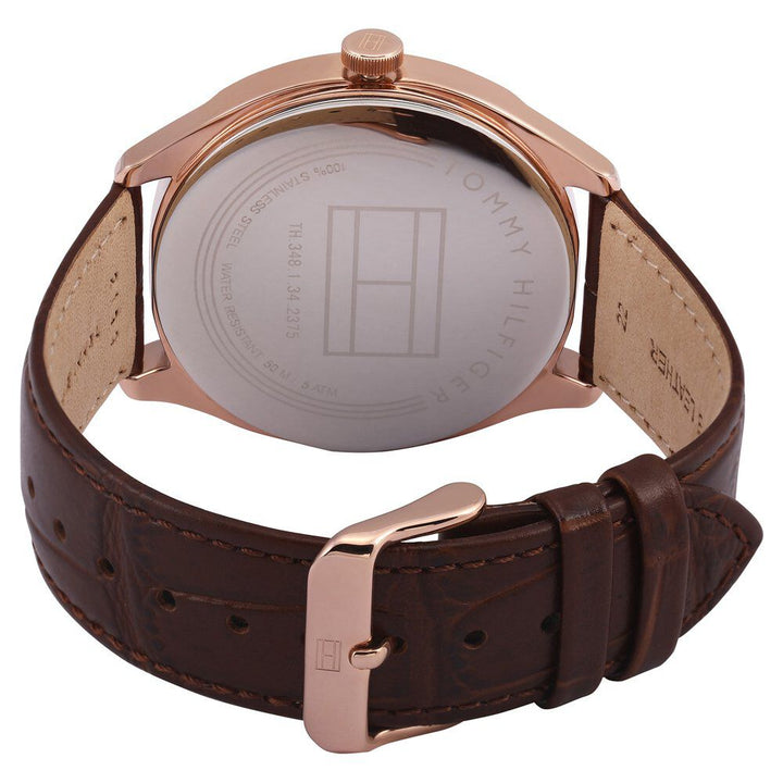 Tommy Hilfiger Quartz Analog with Date Blue Dial Leather Strap Watch for Men-TH1710366W