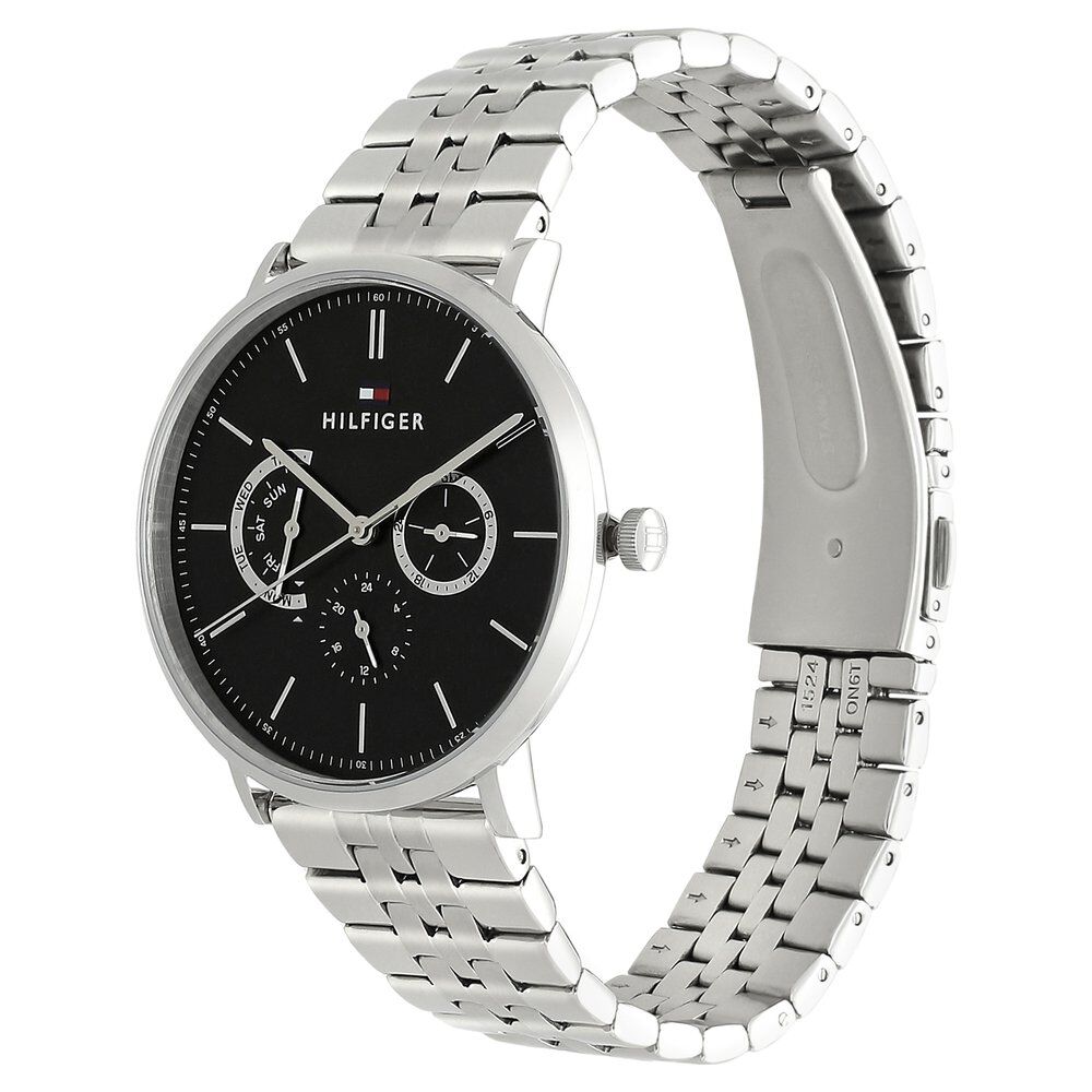 Tommy Hilfiger Quartz Analog Black Dial Stainless Steel Strap Watch for Men-NCTH1710373W