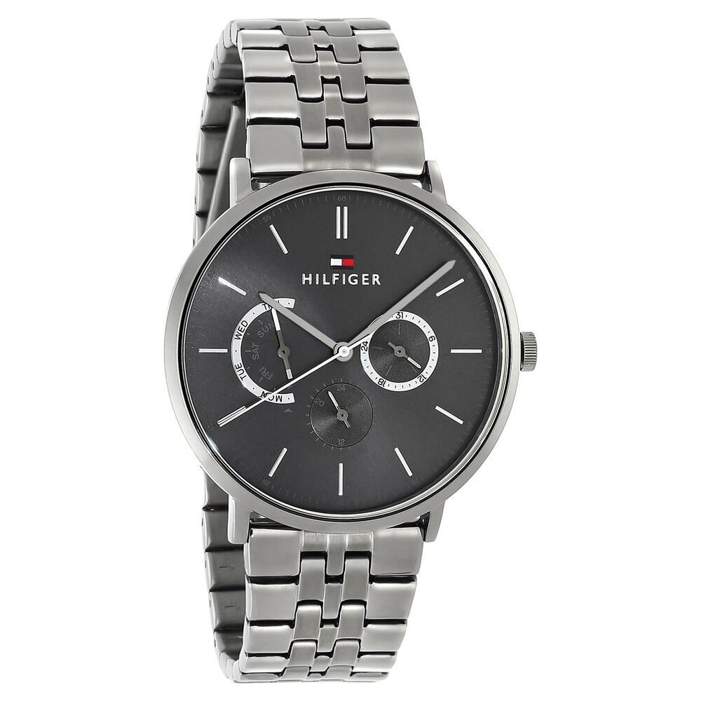 Tommy Hilfiger Quartz Analog Grey Dial Stainless Steel Strap Watch for Men-NETH1710374