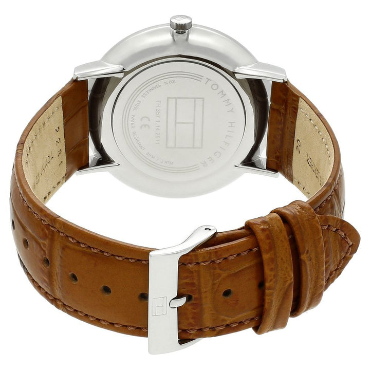 Tommy Hilfiger Quartz Analog Blue Dial Leather Strap Watch for Men-NCTH1710375W