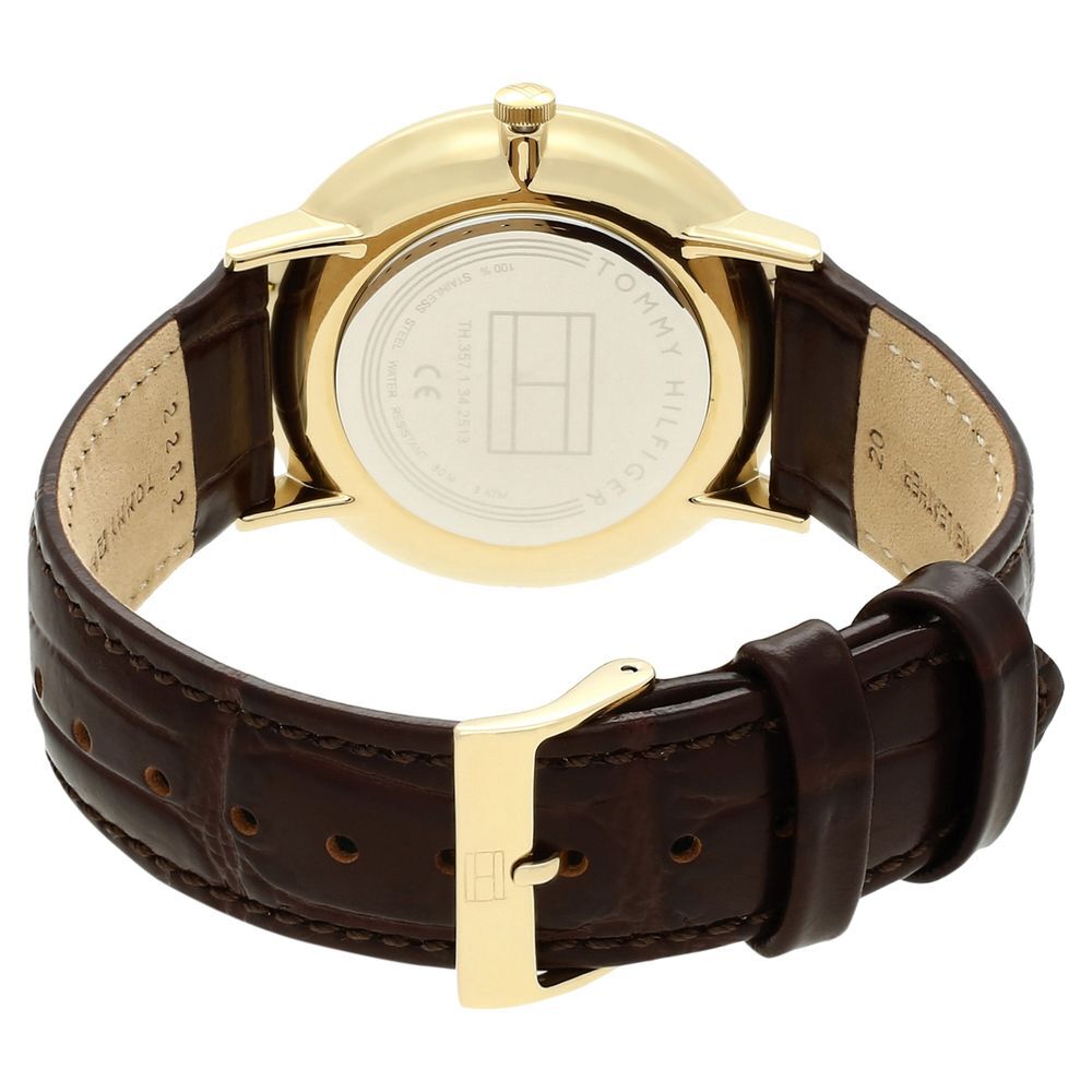 Tommy Hilfiger Quartz Analog Blue Dial Leather Strap Watch for Men-NCTH1710376W