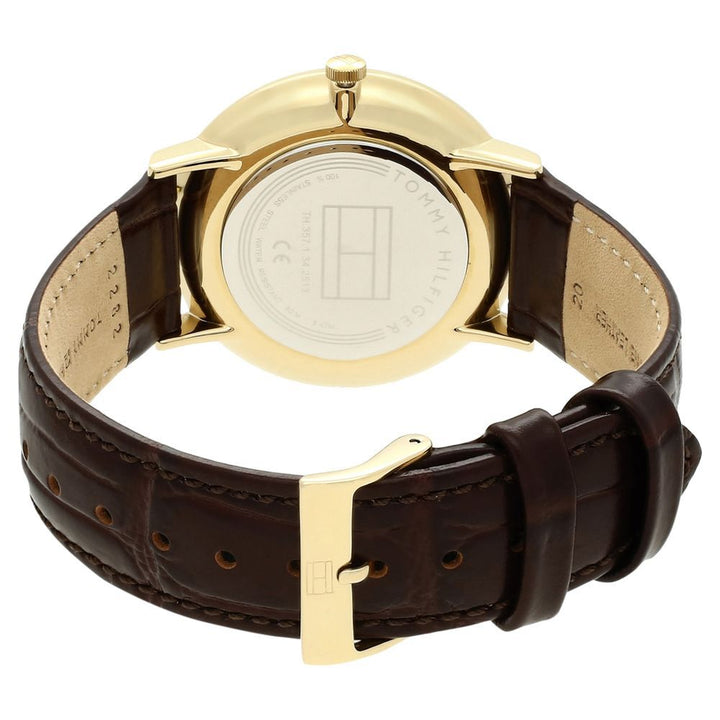 Tommy Hilfiger Quartz Analog Blue Dial Leather Strap Watch for Men-NCTH1710376W