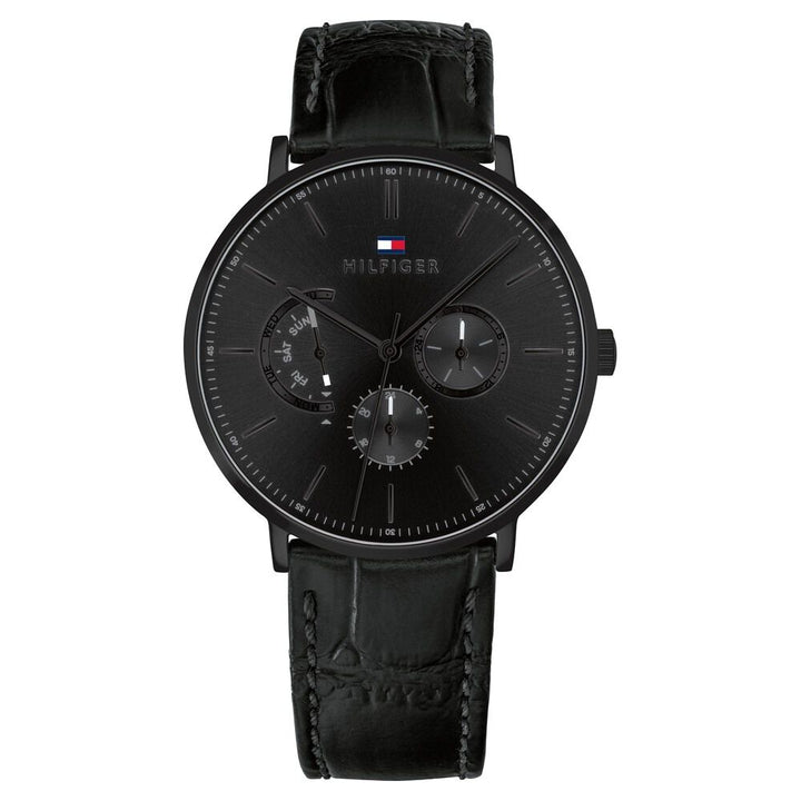 Tommy Hilfiger Quartz Analog Black Dial Leather Strap Watch for Men-NCTH1710378W
