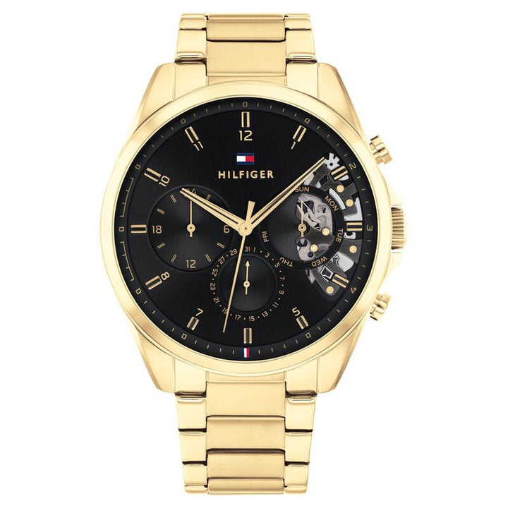 Tommy Hilfiger Black Dial Quartz Multifunction Watch For Men
