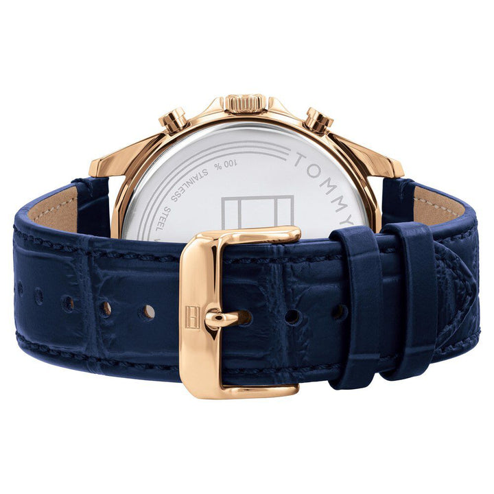 Tommy Hilfiger Quartz Multifunction Blue Dial Leather Strap Watch For Men