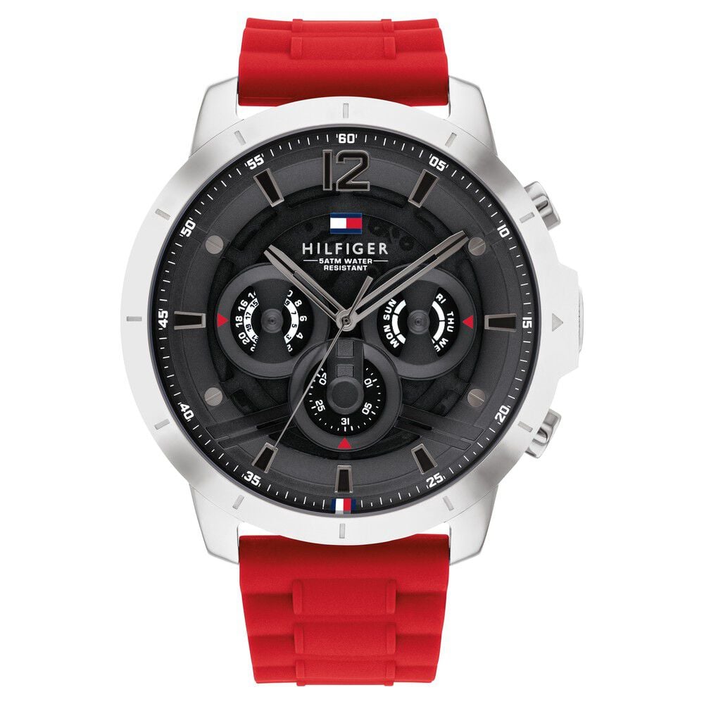 Tommy Hilfiger Quartz Multifunction Grey Dial Silicone Strap Watch for Men NETH1710490