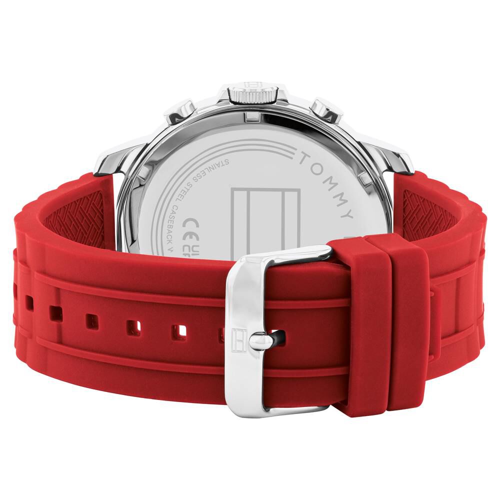 Tommy Hilfiger Quartz Multifunction Grey Dial Silicone Strap Watch For Men