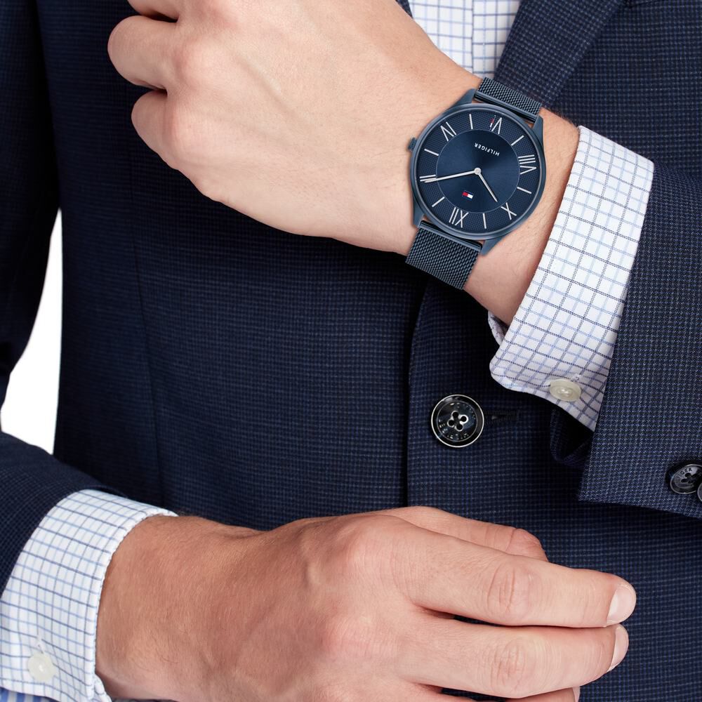 Tommy Hilfiger Blue Dial Blue Stainless Steel Strap Watch for Men-NTTH1710514