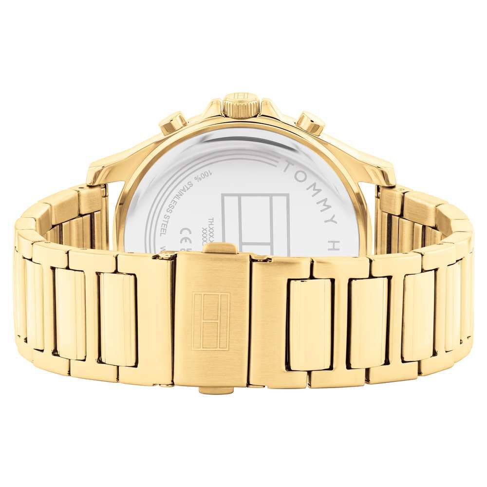 Tommy Hilfiger Black Dial Golden Colour Stainless Steel Strap Watch for Men-NTTH1710520