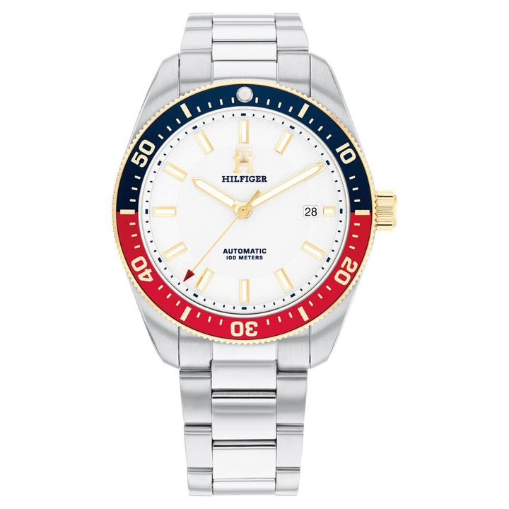 Tommy Hilfiger Automatic White Dial Silver Color Stainless Steel Strap Watch For Men TH1710551