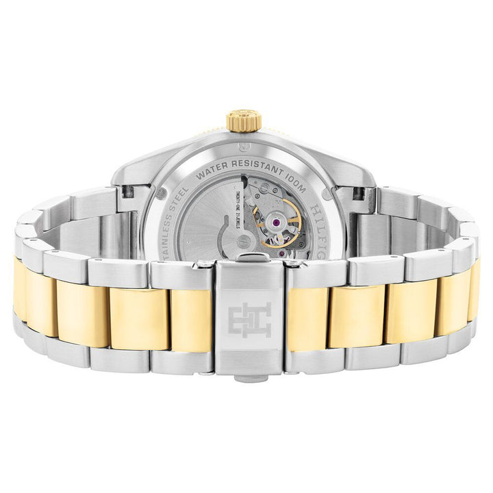 Tommy Hilfiger Automatic Black Dial Two Toned Color Stainless Steel Strap Watch For Men-TH1710552