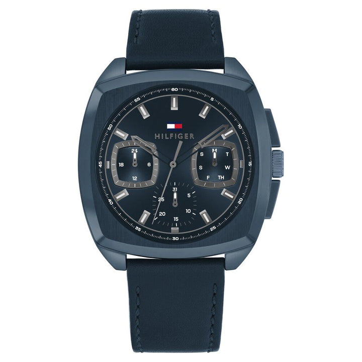 Tommy Hilfiger Quartz Multifunction Blue Dial Blue Leather Strap Watch for Men-NTTH1710558