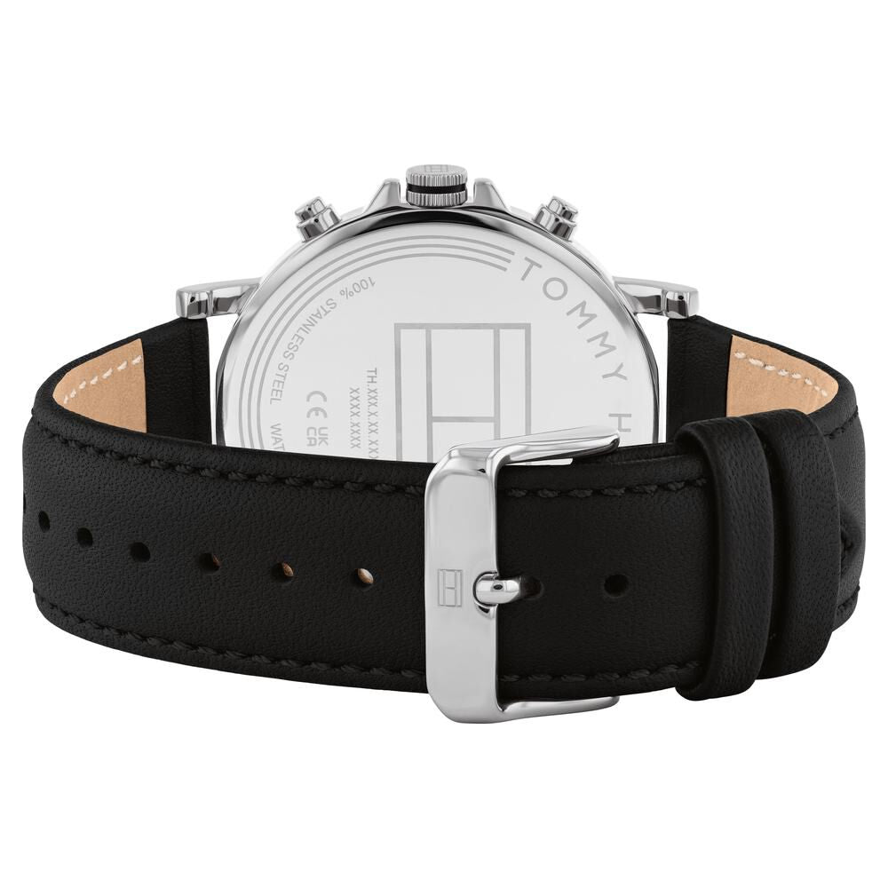 Tommy Hilfiger Quartz Multifunction Grey Leather Strap for Men-NTTH1710586