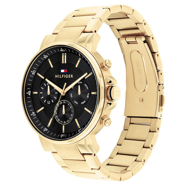 Tommy Hilfiger Quartz Multifunction Black Stainless Steel Strap For Men