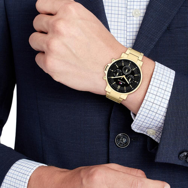 Tommy Hilfiger Quartz Multifunction Black Stainless Steel Strap For Men