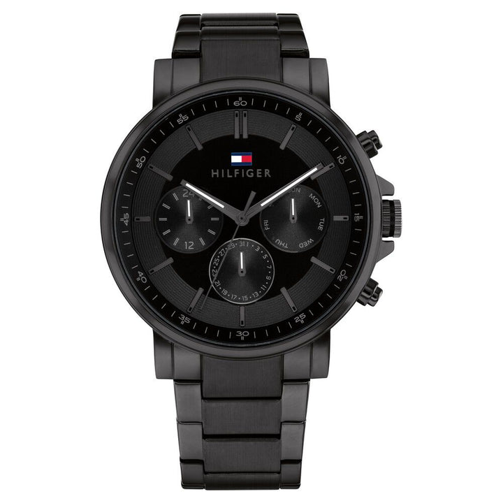 Tommy Hilfiger Multifunction Black Stainless Steel Strap for Men-NTTH1710590
