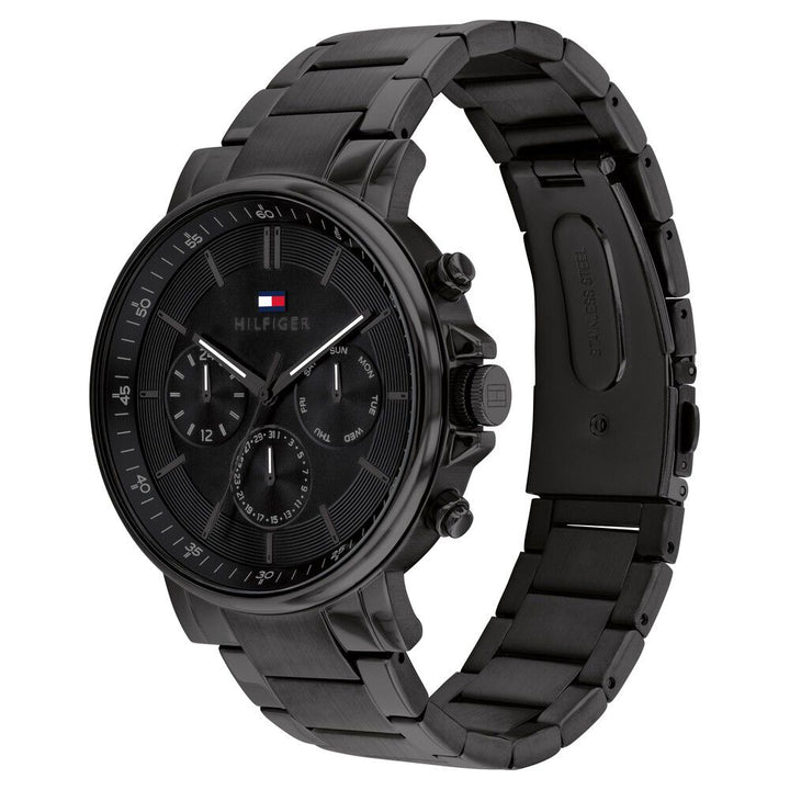 Tommy Hilfiger Quartz Multifunction Black Stainless Steel Strap For Men
