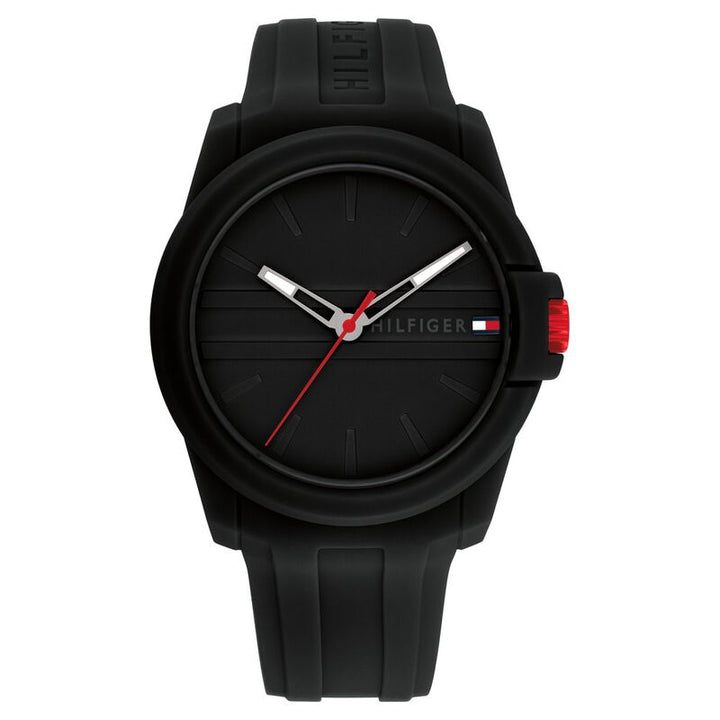 Tommy Hilfiger Quartz Analog Black Silicone Strap For Men