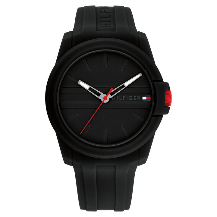 Tommy Hilfiger Quartz Analog Black Silicone Strap for Men TH1710596W