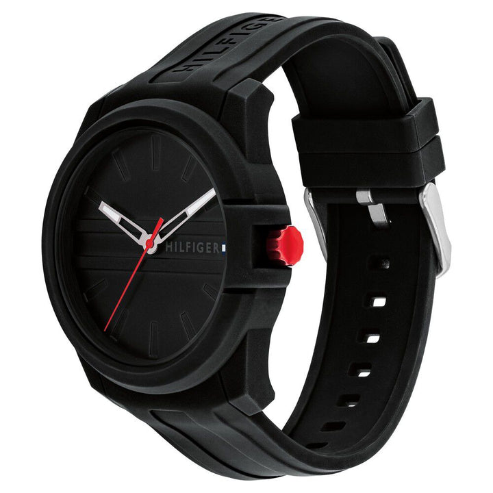 Tommy Hilfiger Quartz Analog Black Silicone Strap For Men