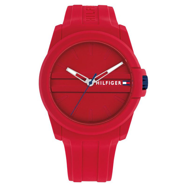 Tommy Hilfiger Quartz Analog Red Silicone Strap For Men