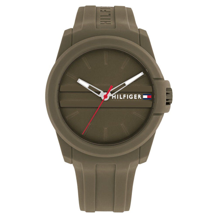 Tommy Hilfiger Quartz Analog Green Silicone Strap for Men-NTTH1710599W