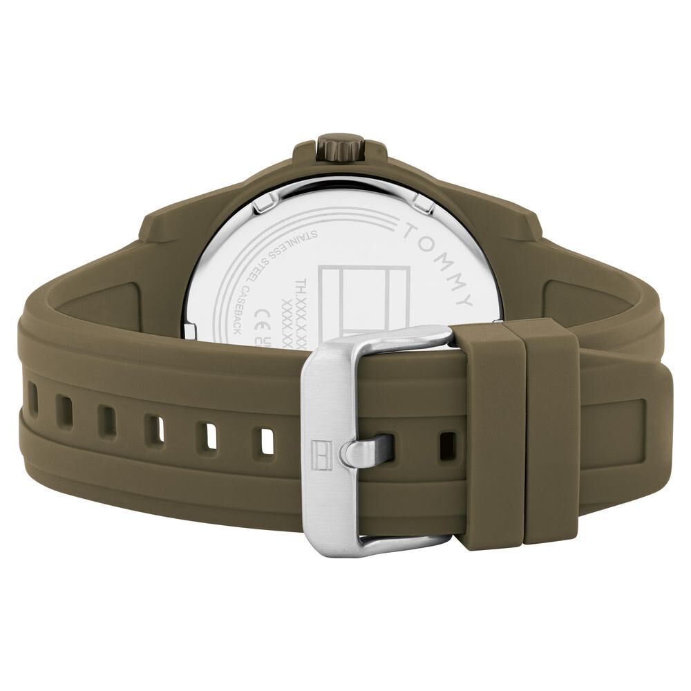 Tommy Hilfiger Quartz Analog Green Silicone Strap for Men-NTTH1710599W