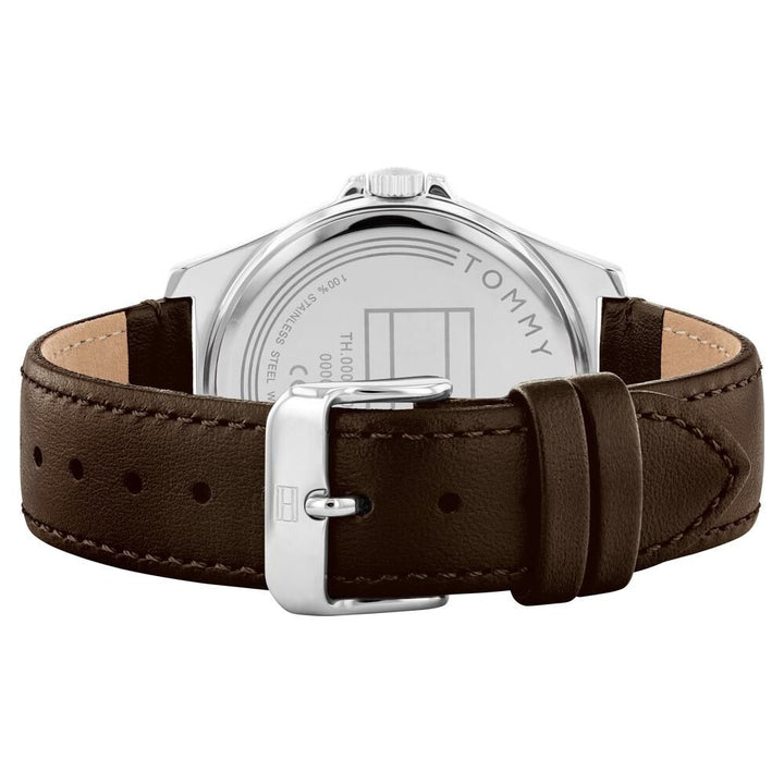 Tommy Hilfiger Quartz Analog Black Leather Strap For Men