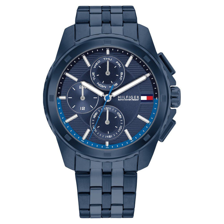 Tommy Hilfiger Quartz Multifunction Blue Dial Blue Stainless Steel Strap Watch for Men-TH1710622W