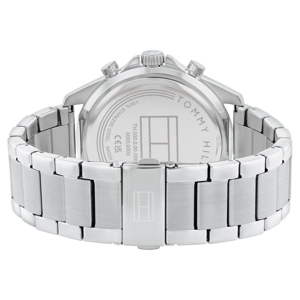 Tommy Hilfiger Multifunction Blue Dial Silver Color Stainless Steel Strap Watch For Men-TH1710656W