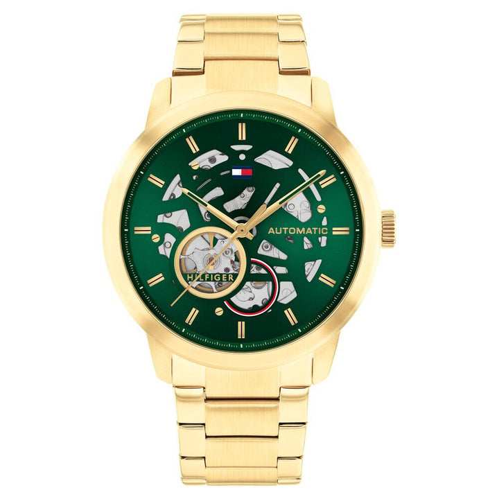 Tommy Hilfiger Automatic Green Dial Stainless Steel Strap Watch For Men TH1710662W