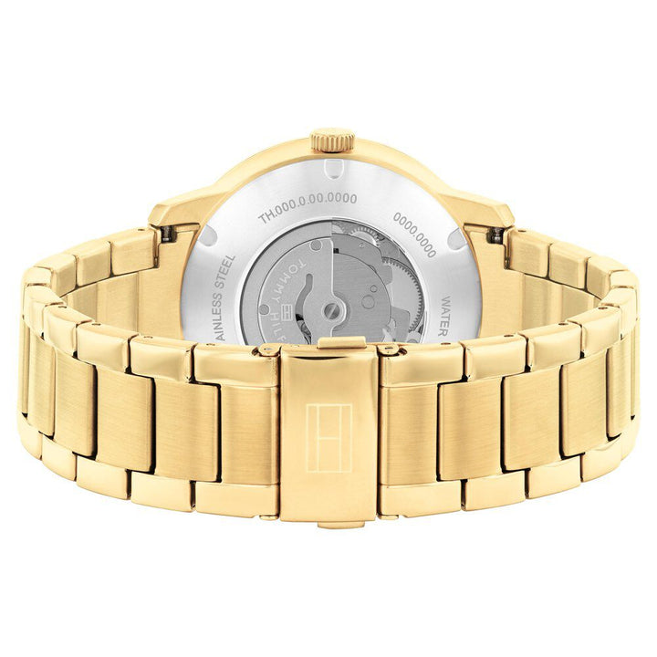 Tommy Hilfiger Automatic Green Dial Golden Color Stainless Steel Strap Watch For Men TH1710662