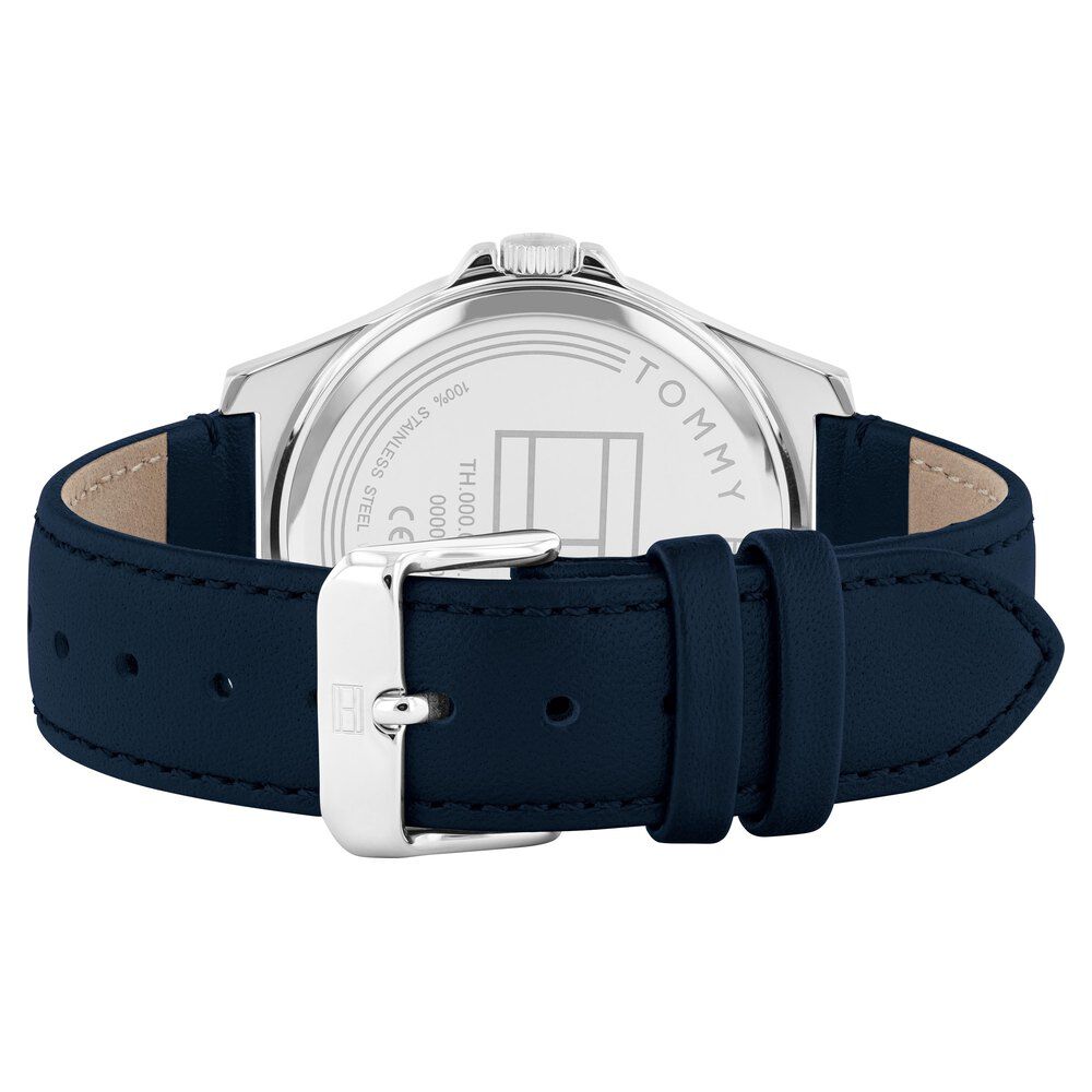 Tommy Hilfiger Analog Blue Dial Blue Color Leather Strap Watch For Men-TH1710666W