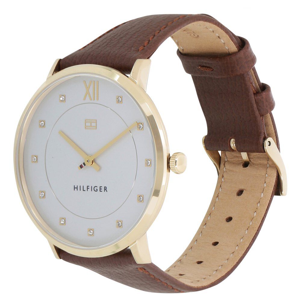 Tommy Hilfiger Quartz Analog White Dial Leather Strap Watch for Men-NCTH1781809W