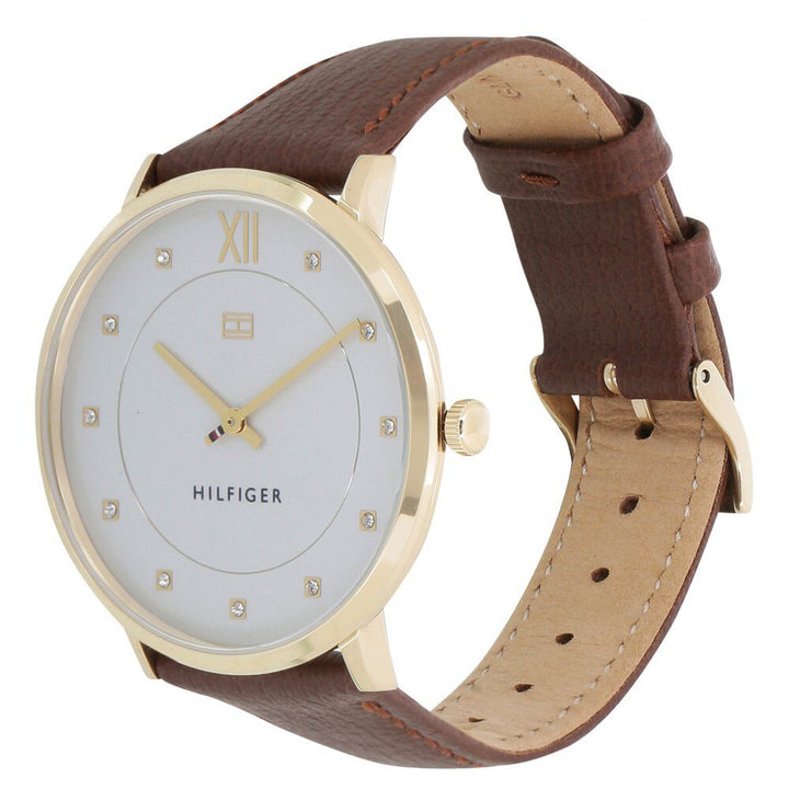 Tommy Hilfiger Quartz Analog White Dial Leather Strap Watch for Men-NCTH1781809W